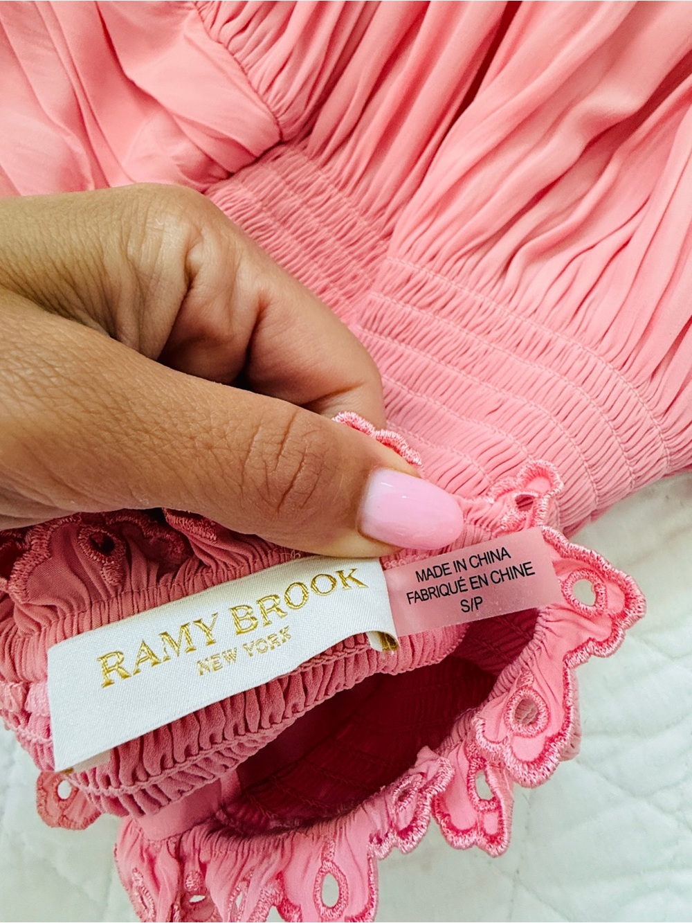 Ramy Brook Pink Tiered Eyelet Maxi Dress - Picture 3 of 3